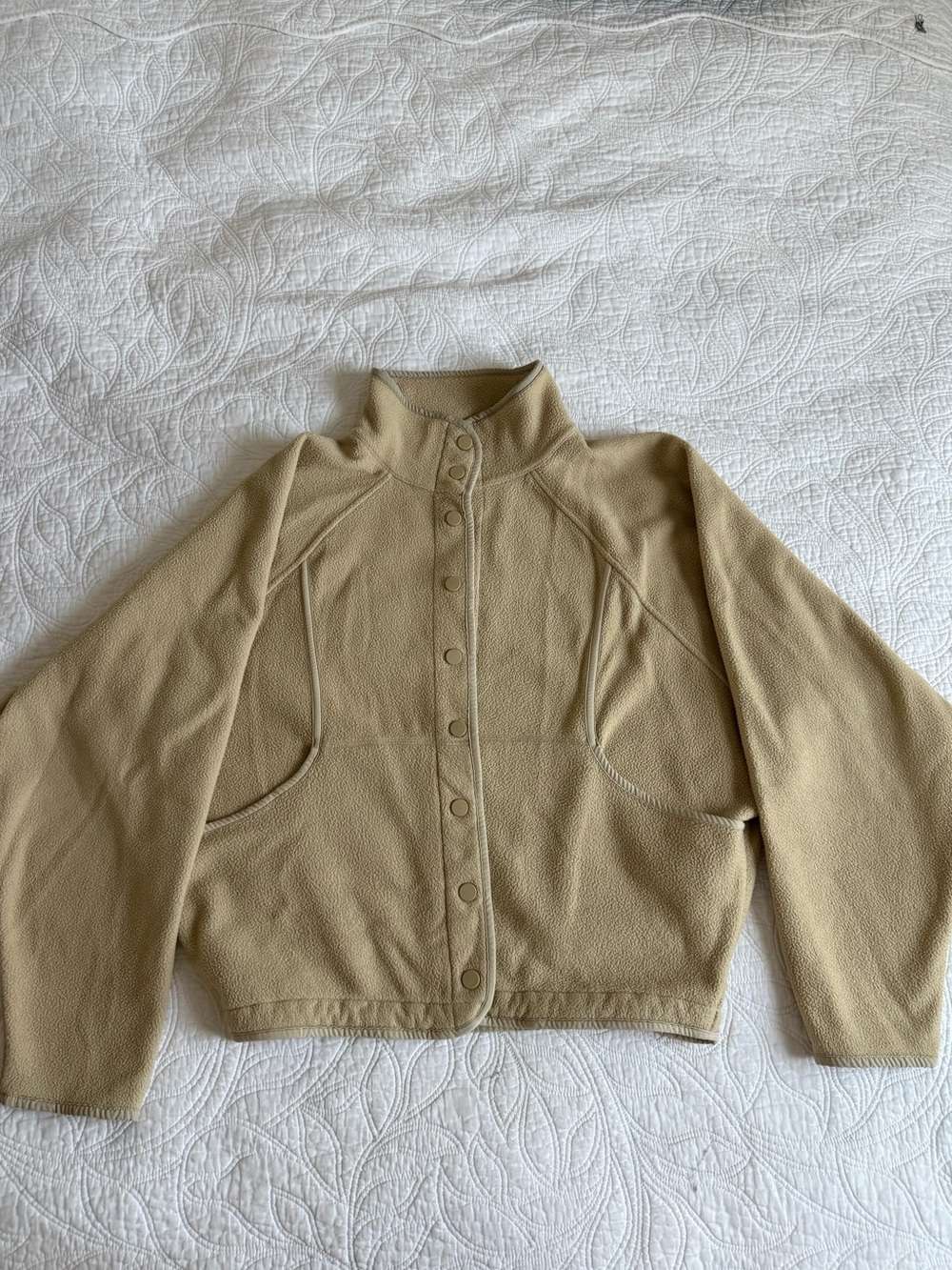 Outdoor Voices Womens Beige Snap-Front Jacket